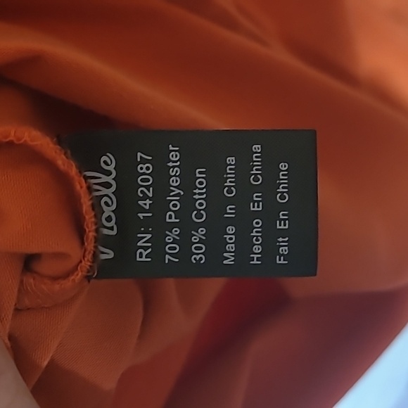 Rust Burnt Orange Long Sleeve Scoop Neck Tunic Top Size L/XL - Picture 7 of 7